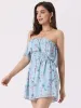 Floral Short Jumpsuit Sleeveless Smocked Waist Mini Rompers sold by Allegra K