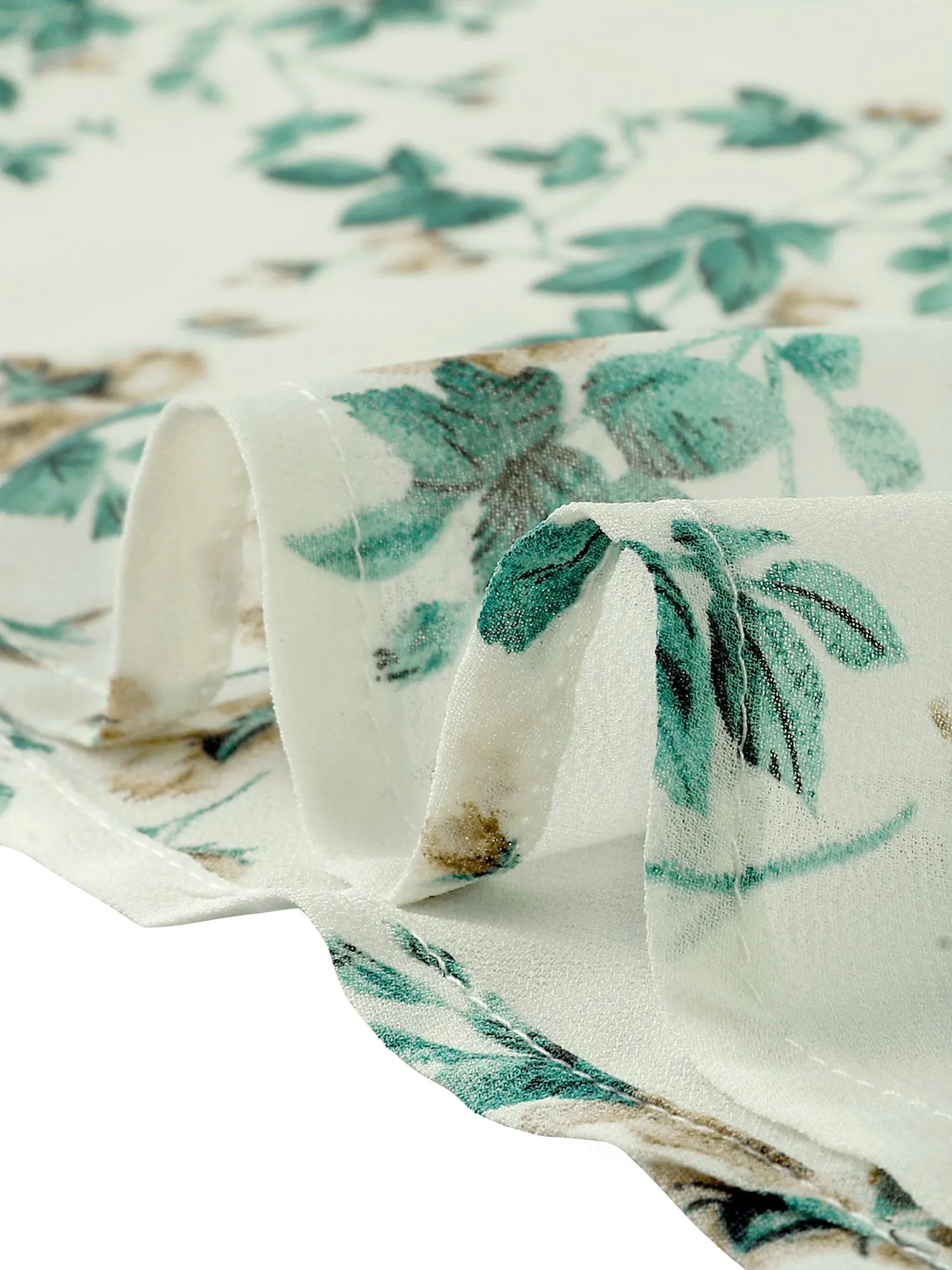 Smocked V Neck Short Sleeve Ruffle Elastic Waist Mini Floral Dress sold by Allegra K product image thumbnail 5