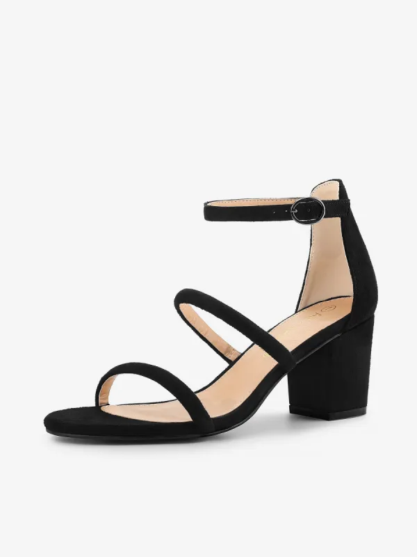Open Toe Ankle Strap Chunky Heel Sandals sold by Allegra K