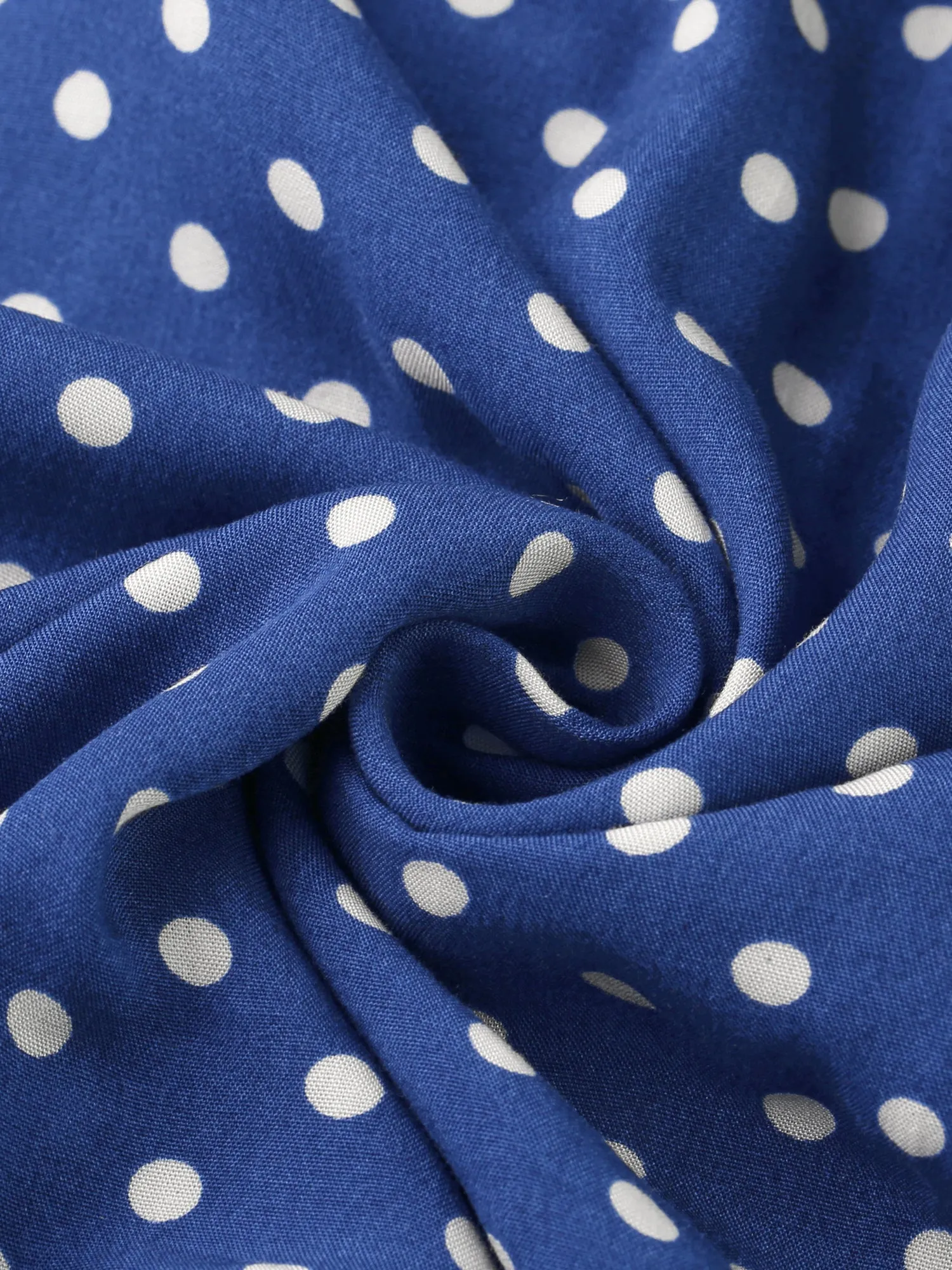Bohemian Smocked Belted Spaghetti Strap Polka Dot Midi Dress Sundress sold by Allegra K product image thumbnail 4