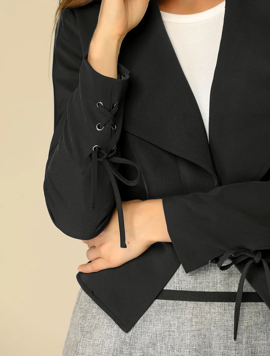 Elegant Open Front Cardigan Jacket Work Office Business Suit Blazer sold by Allegra K product image thumbnail 5