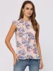 Summer Sleeveless Ruffle Neckline Floral Blouse Tank Top sold by Allegra K