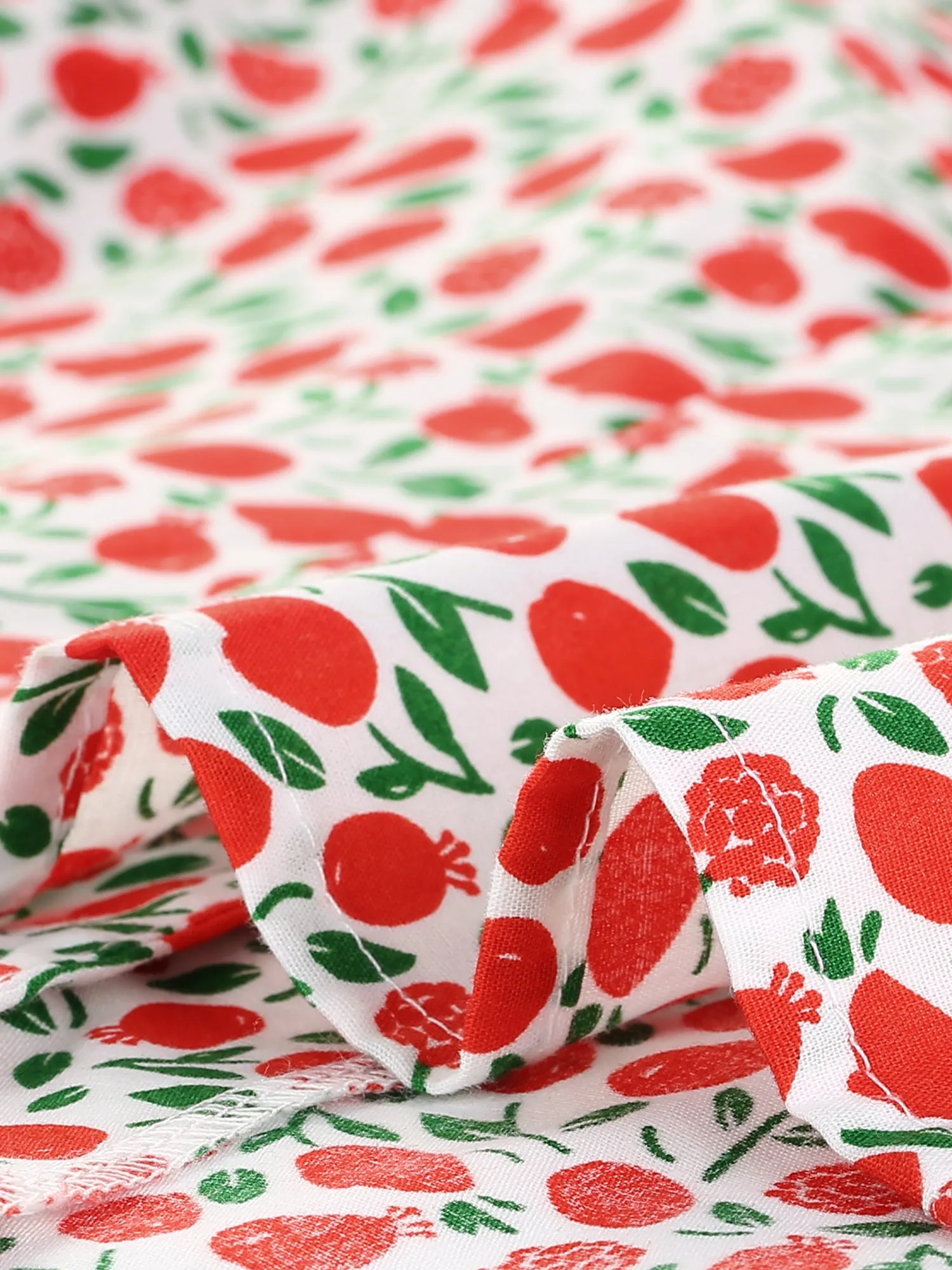 Peasant Floral Button-Down Shirt Tie Front Knot Puff Sleeve Crop Top sold by Allegra K product image thumbnail 5