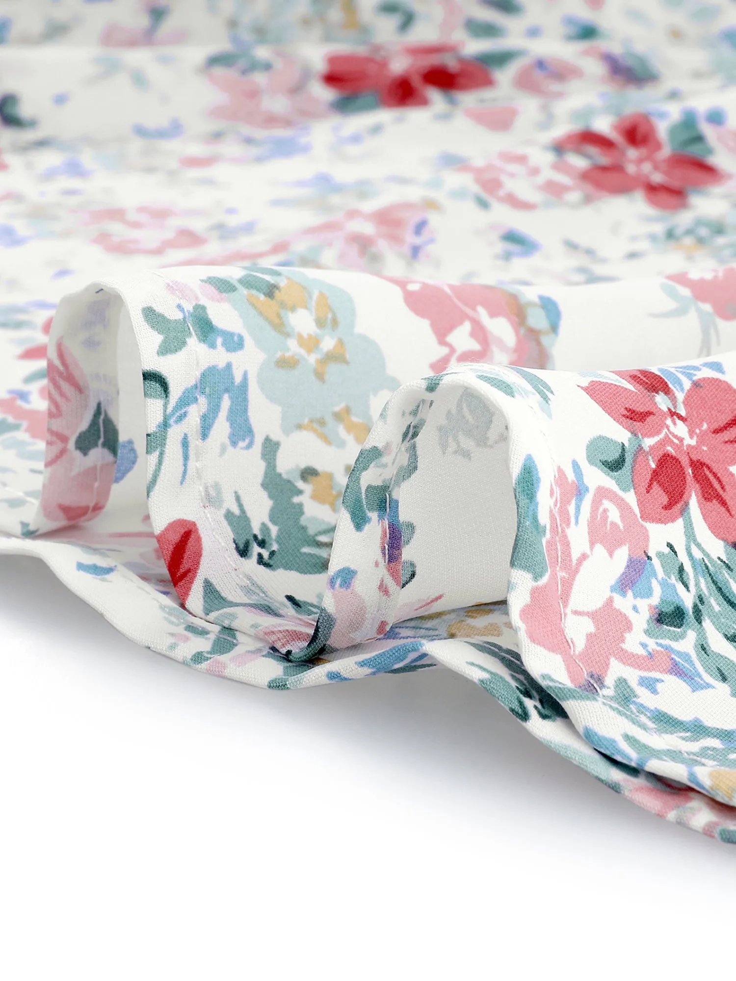 Summer Floral Print Flutter Sleeve Tie V Neck Peplum Blouse sold by Allegra K product image thumbnail 5