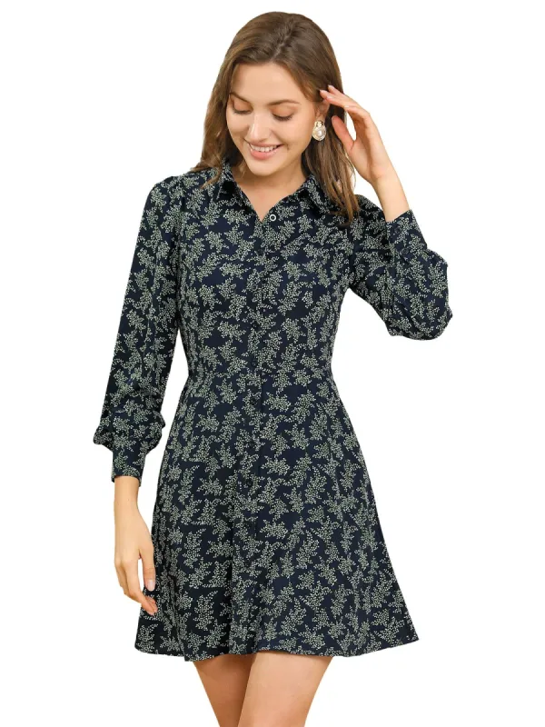 Women¡®s Floral Printed Retro Mini Peter Pan Collar Dress sold by Allegra K