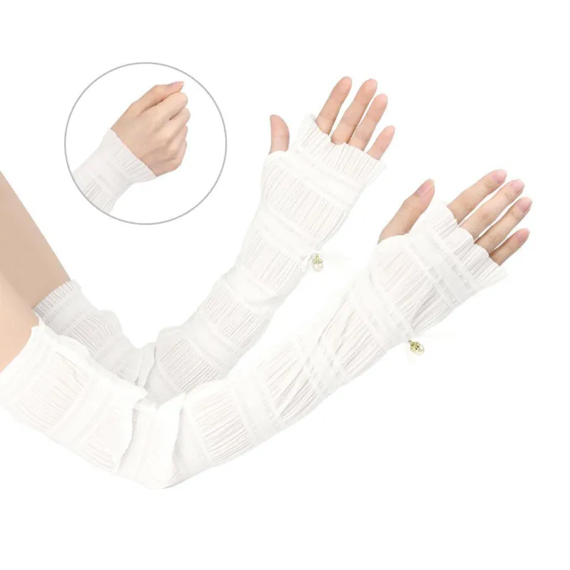 1 Pcs Outdoor Sun Block Soft Long Arm Sunscreen Sleeves Fingerless Gloves for Women sold by Allegra K