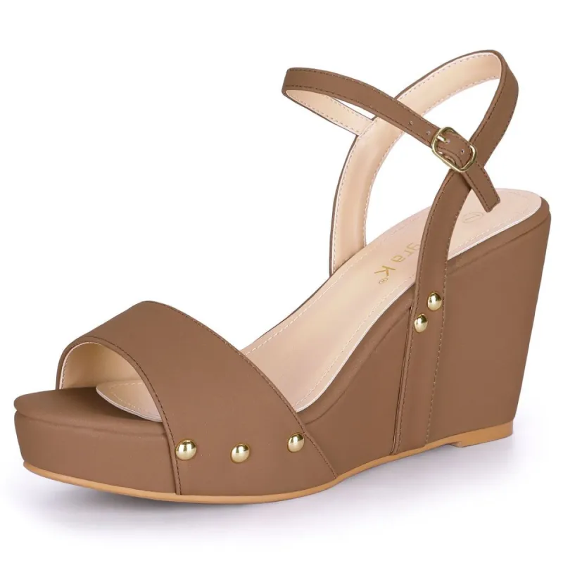 Women's Single Strap Wedge Platform Heel Sandals sold by Allegra K