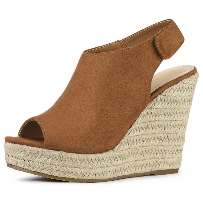 Women's Espadrille Platform Heeled Wedges Sandals sold by Allegra K