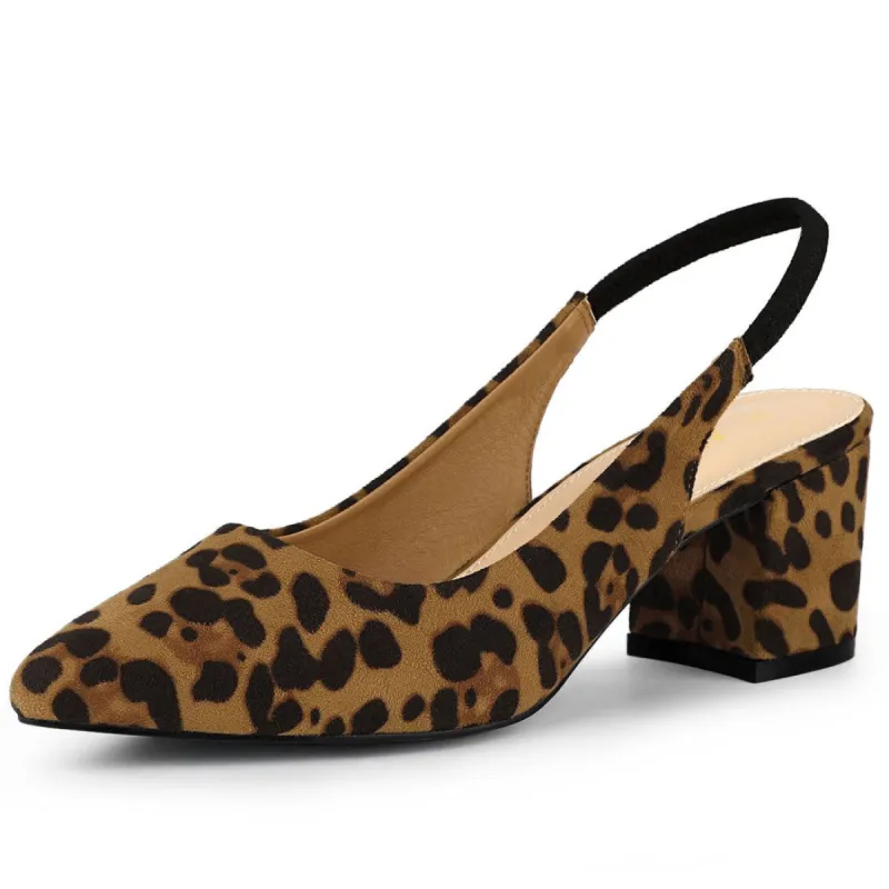 Women's Pointed Toe Block Heel Pumps Slingback Heels sold by Allegra K
