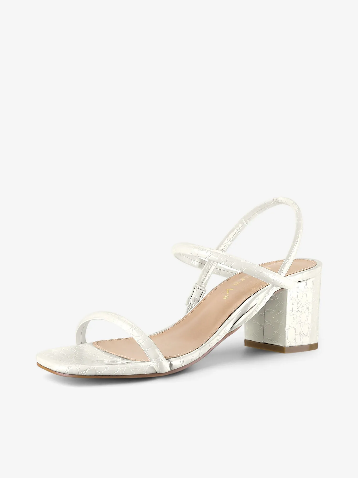 Opened Toe Ankle Strap Chunky Heel Sandals sold by Allegra K