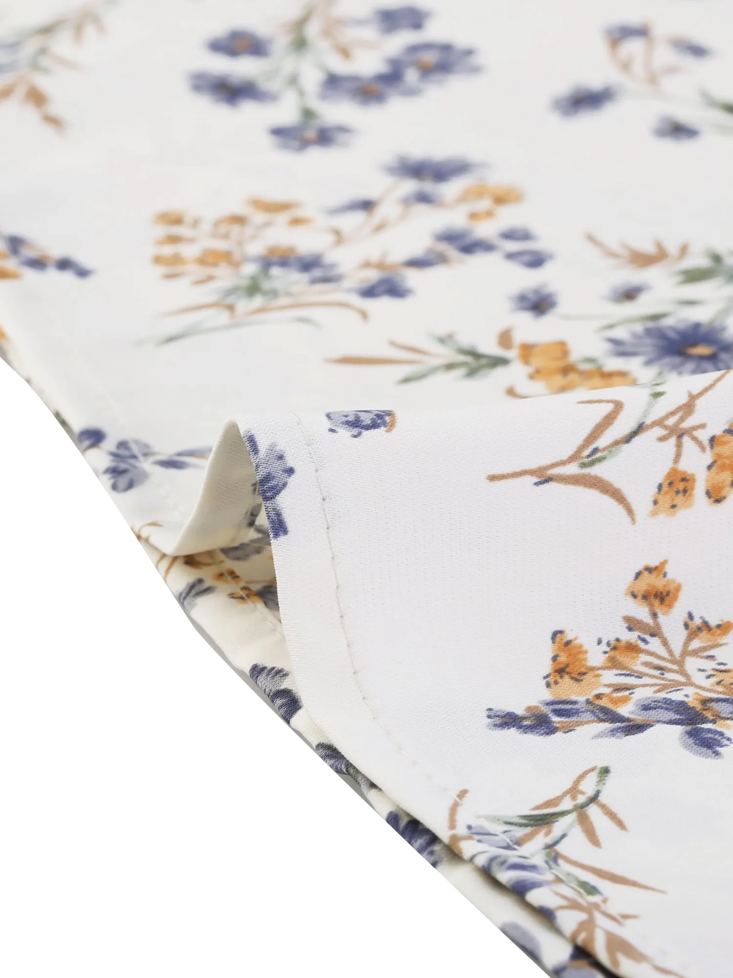 Floral Blouse Round Neck Short Sleeve Summer Top sold by Allegra K product image thumbnail 5