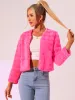Winter Warm Cropped Jacket Collarless Faux Fur Fluffy Coat sold by Allegra K
