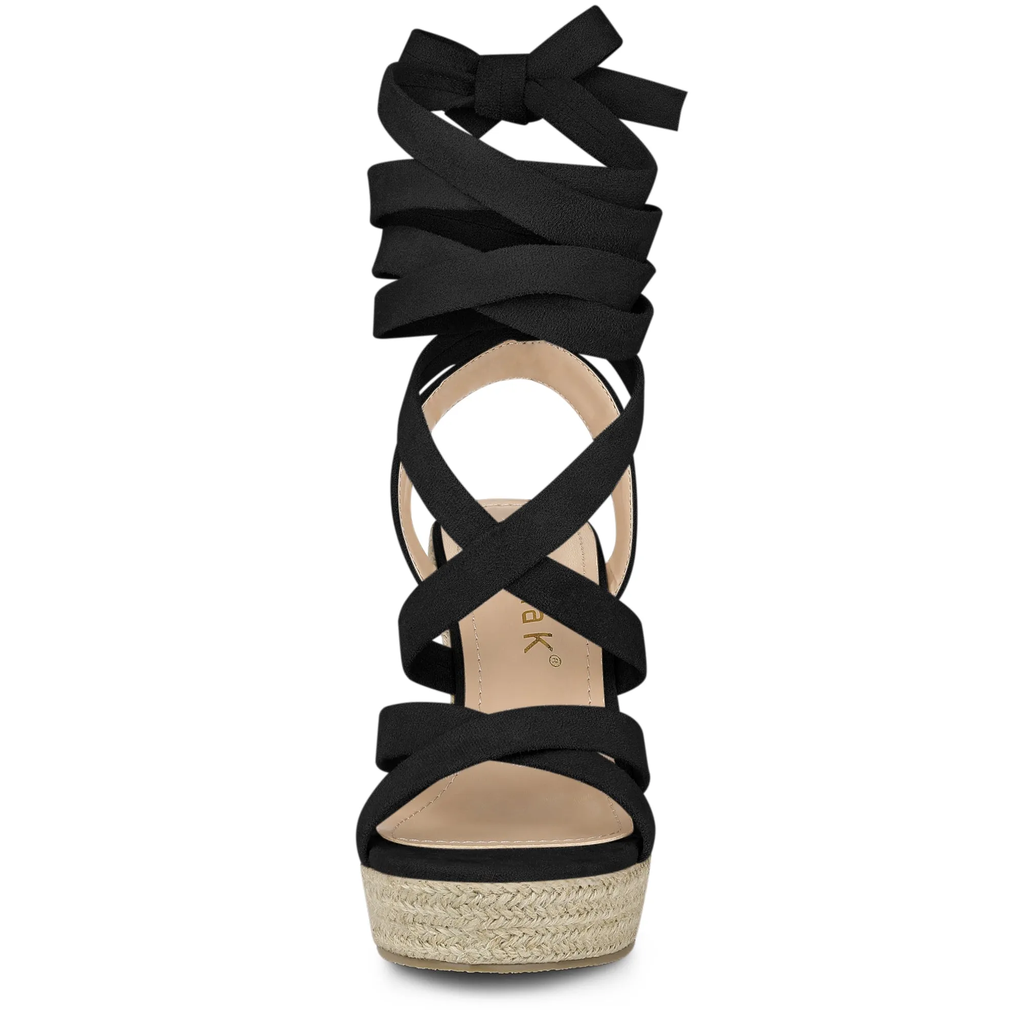 Espadrilles Platform Heel Lace Up Wedge Sandals sold by Allegra K product image thumbnail 4