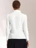 Elegant Work Mock Neck Long Sleeve Button Front Business Shirt sold by Allegra K