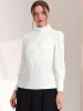 Elegant Work Mock Neck Long Sleeve Button Front Business Shirt sold by Allegra K