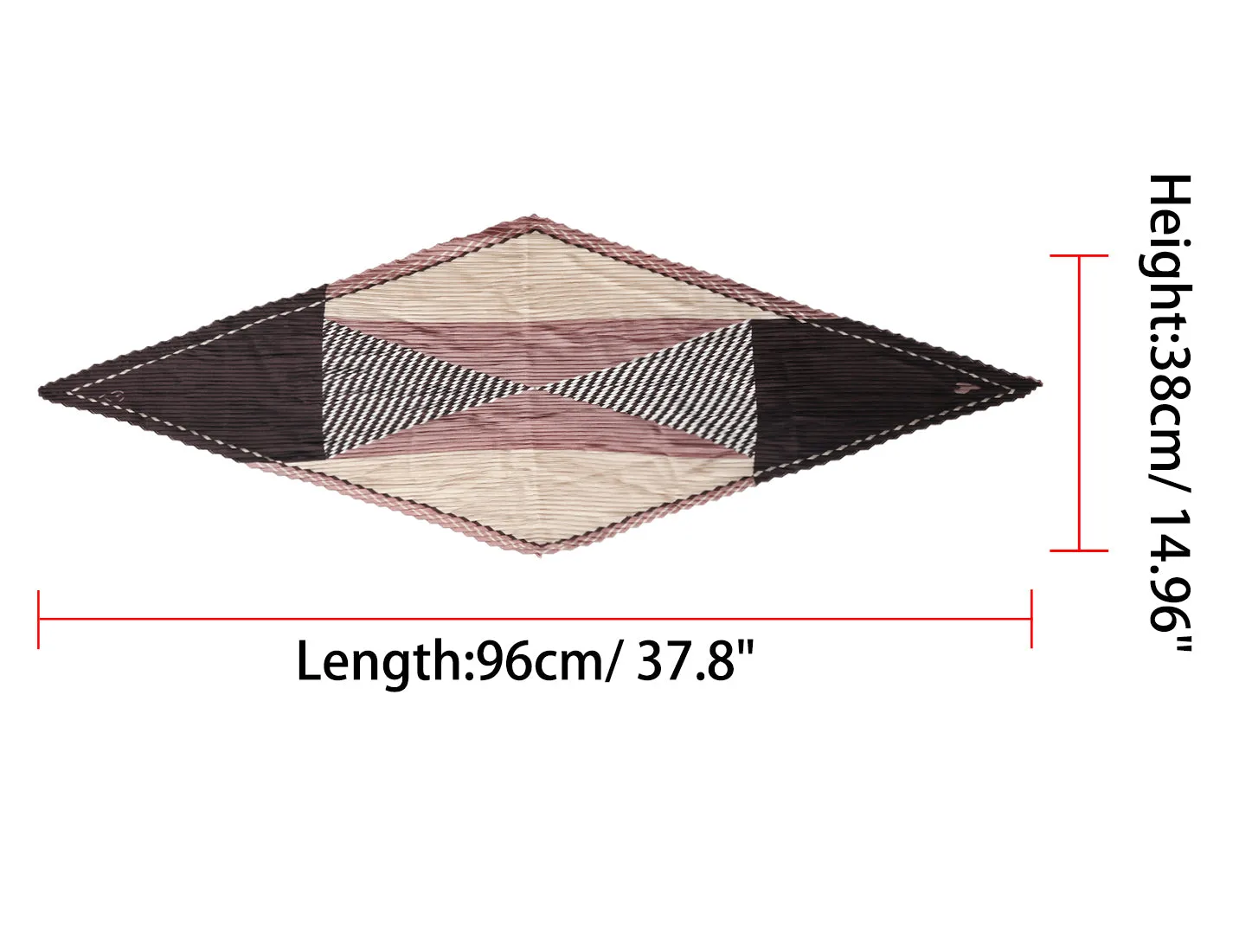 Rhombus Pleated Contrast Color Stripe Heart Neck Scarves Neckerchief sold by Allegra K product image thumbnail 3