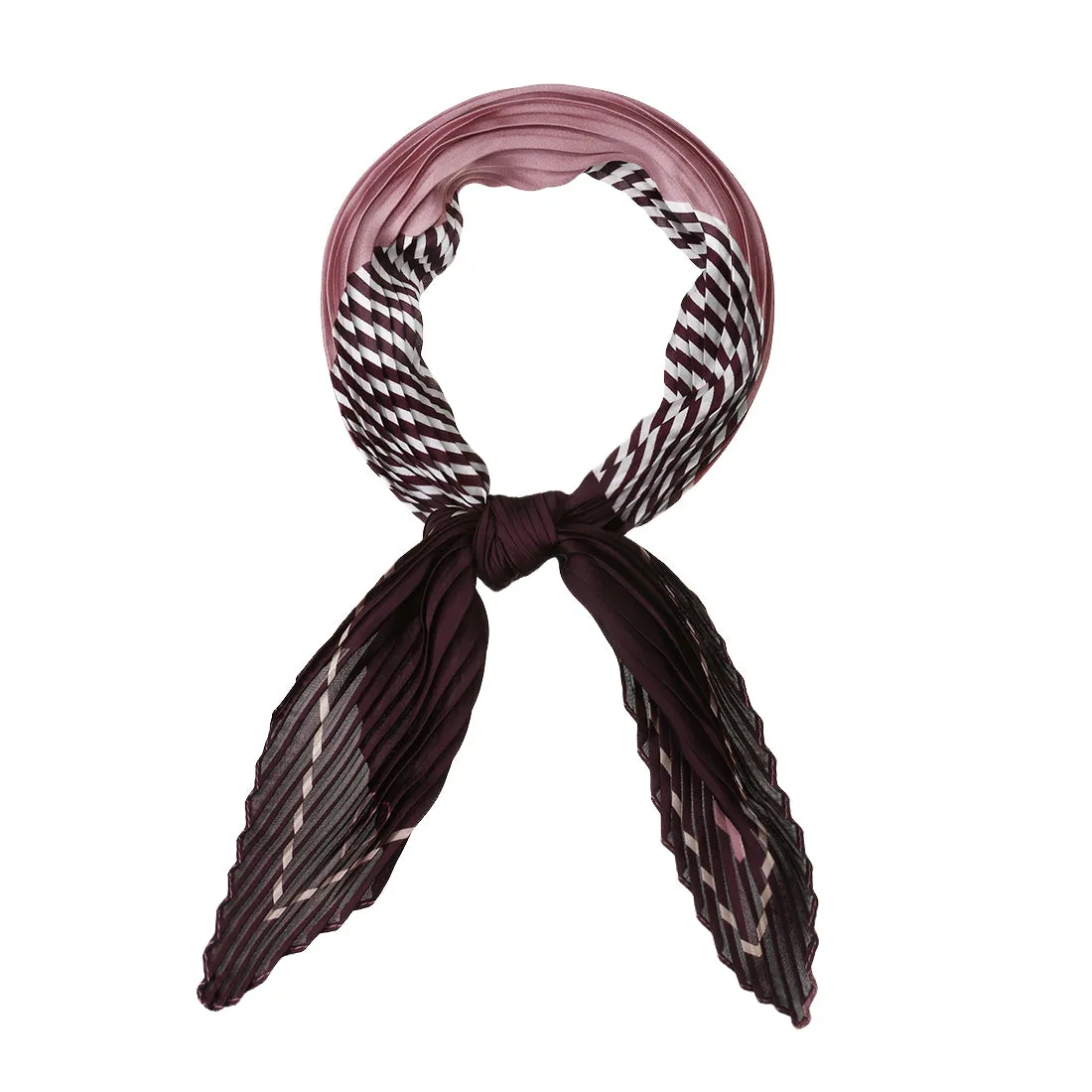 Rhombus Pleated Contrast Color Stripe Heart Neck Scarves Neckerchief sold by Allegra K