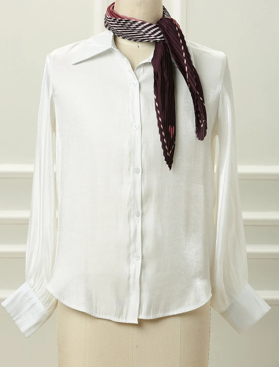 Rhombus Pleated Contrast Color Stripe Heart Neck Scarves Neckerchief sold by Allegra K product image thumbnail 2