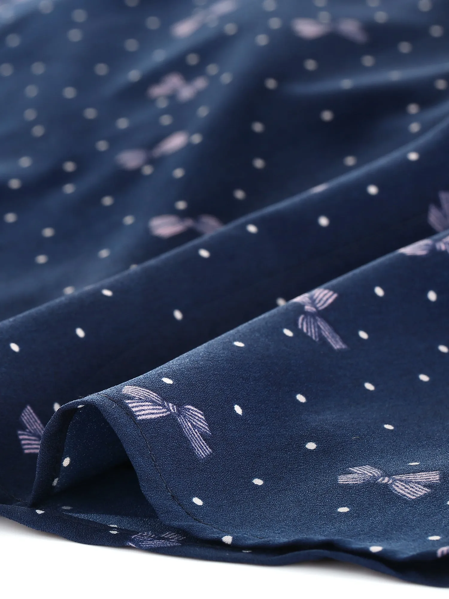 Summer Ruffle Sleeve Polka Dot Tie Neck A-Line Dress sold by Allegra K product image thumbnail 5