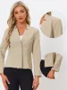 Elegant Blazer Long Sleeve Button Front Stretch Office Suit Jacket sold by Allegra K