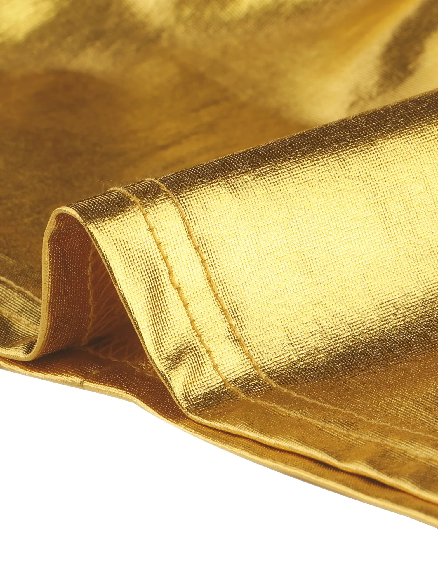 Metallic Long Sleeve Shiny Disco Party Slim Fitted Crop Blouse sold by Allegra K product image thumbnail 4