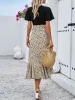 Boho-Chic Eyelet Short Sleeves Patchwork Floral Belted Hi-Lo Hem Midi Garden Party Dress sold by Allegra K