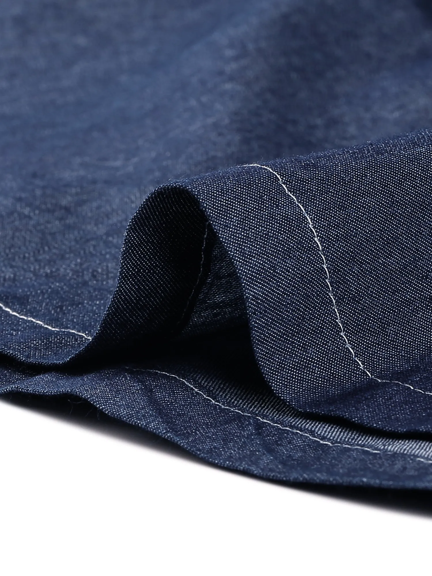 Chambray Puff Short Sleeve Flared Button Front Shirt Dress sold by Allegra K product image thumbnail 5