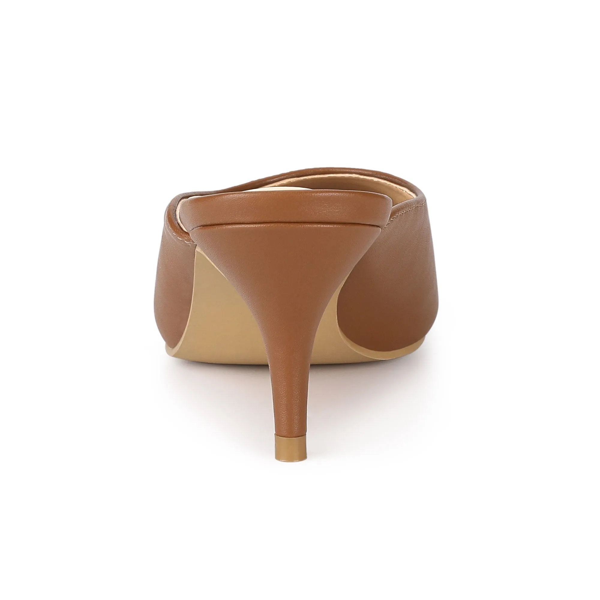 PU Pointed Toe Stiletto Heel Slide Mules sold by Allegra K product image thumbnail 5