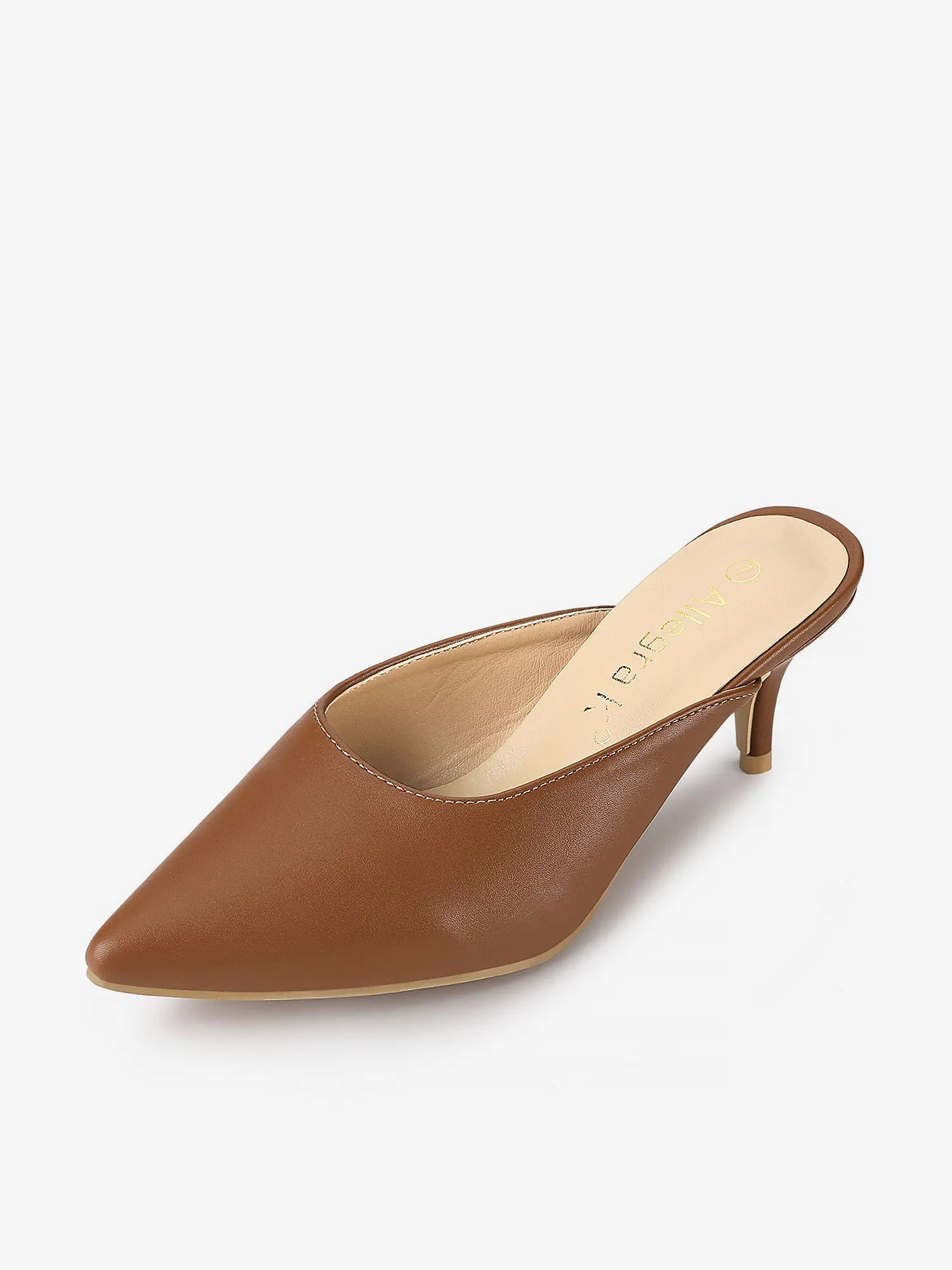 PU Pointed Toe Stiletto Heel Slide Mules sold by Allegra K