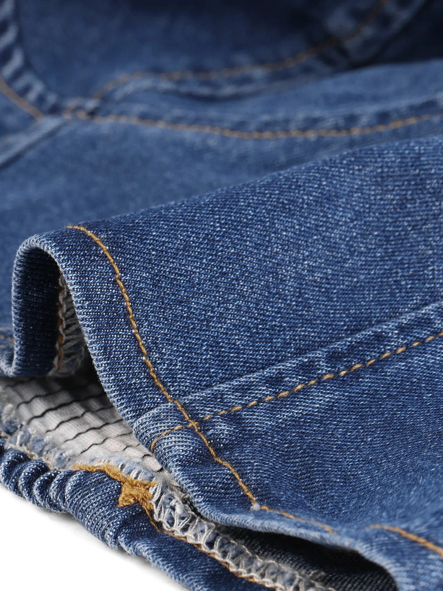 Button Front Smock Back Tank Cami Strapless Denim Crop Top sold by Allegra K product image thumbnail 4