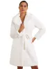 Long Coat Belted Lapel Open Front Faux Fur Fluffy Jackets sold by Allegra K