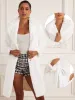 Long Coat Belted Lapel Open Front Faux Fur Fluffy Jackets sold by Allegra K