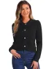 Button Down Pockets Crew Neck Knit Cardigan sold by Allegra K