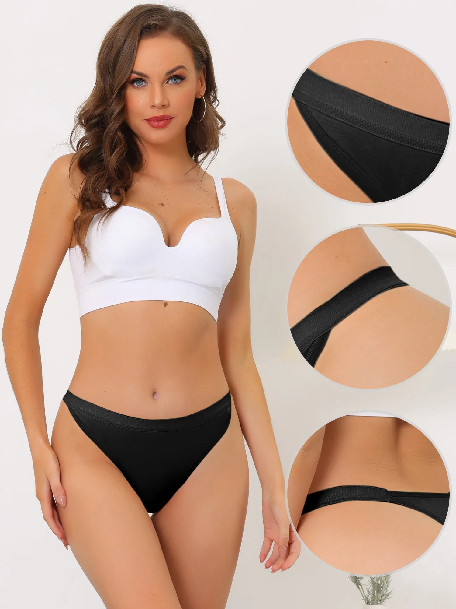 Thongs for Women Packs G-String Panties Breathable Hi-Cut Tangas Underwear sold by Allegra K product image thumbnail 2