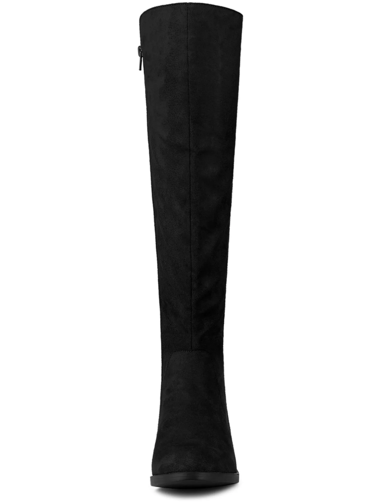 Side Zipper Chunky Heel Knee High Boots sold by Allegra K product image thumbnail 4