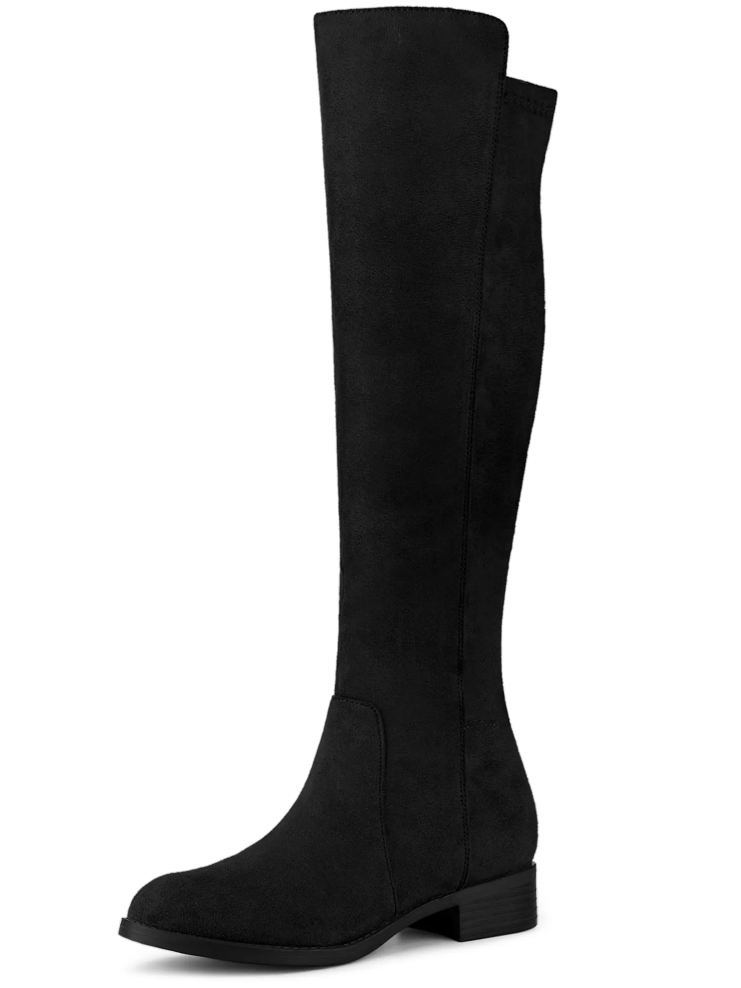 Side Zipper Chunky Heel Knee High Boots sold by Allegra K product image thumbnail 2