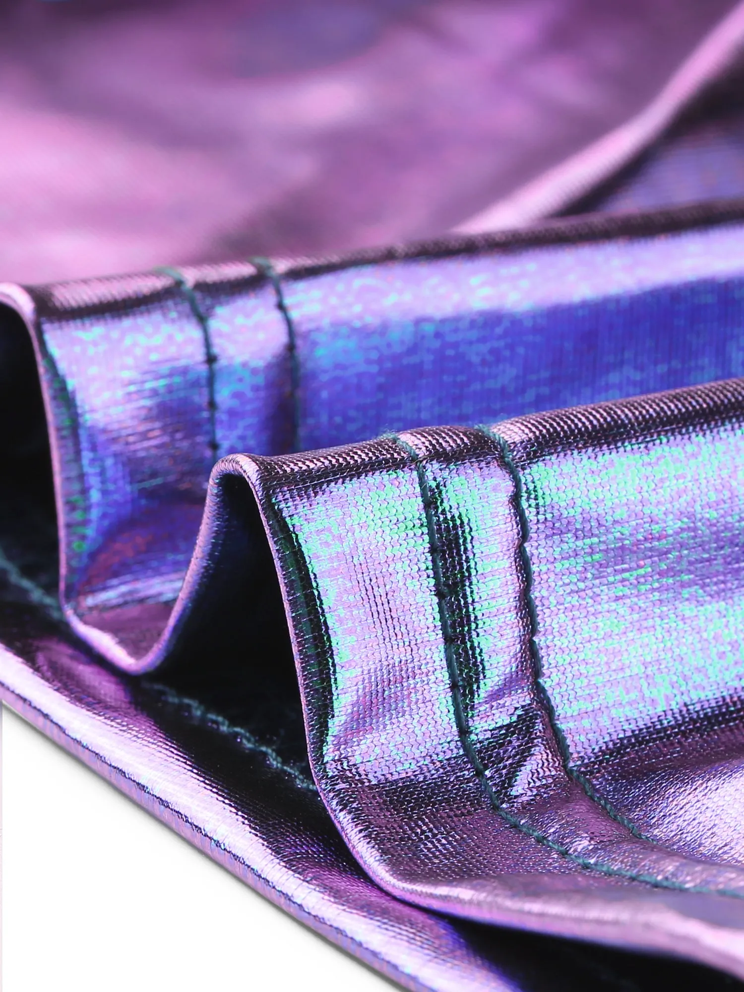 One Shoulder Shinny Holographic Clubwear Party Metallic Crop Top sold by Allegra K product image thumbnail 5