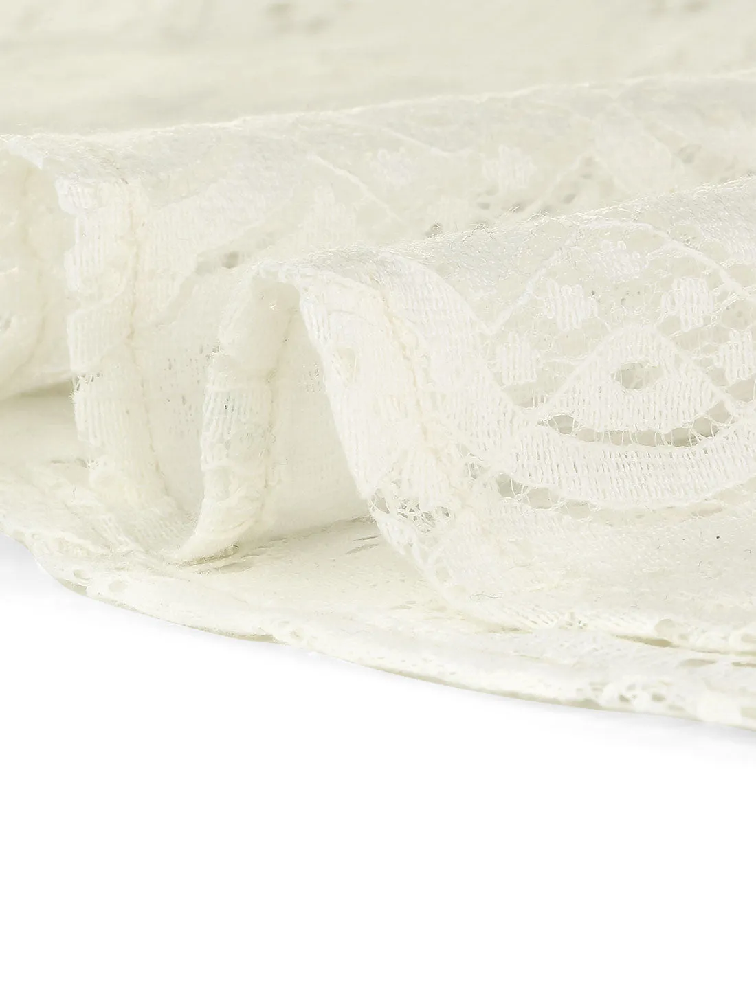 Lace Long Sleeve Floral Vintage Stand Collar Eyelet Blouse sold by Allegra K product image thumbnail 5