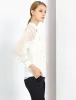 Sheer Mesh Long Sleeve Dots Printed Blouse Chiffon Cut Out Tops sold by Allegra K