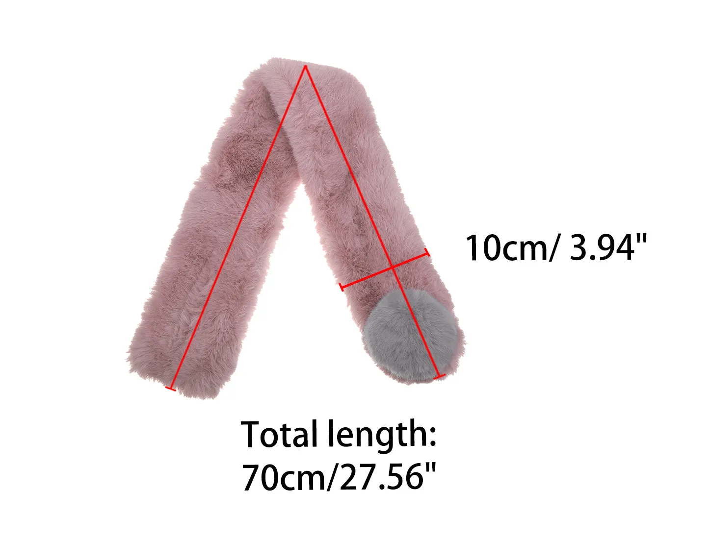 Fluffy Faux Fur Hairball Collar Solid Plush Neck Wrap Winter Warmer sold by Allegra K product image thumbnail 3