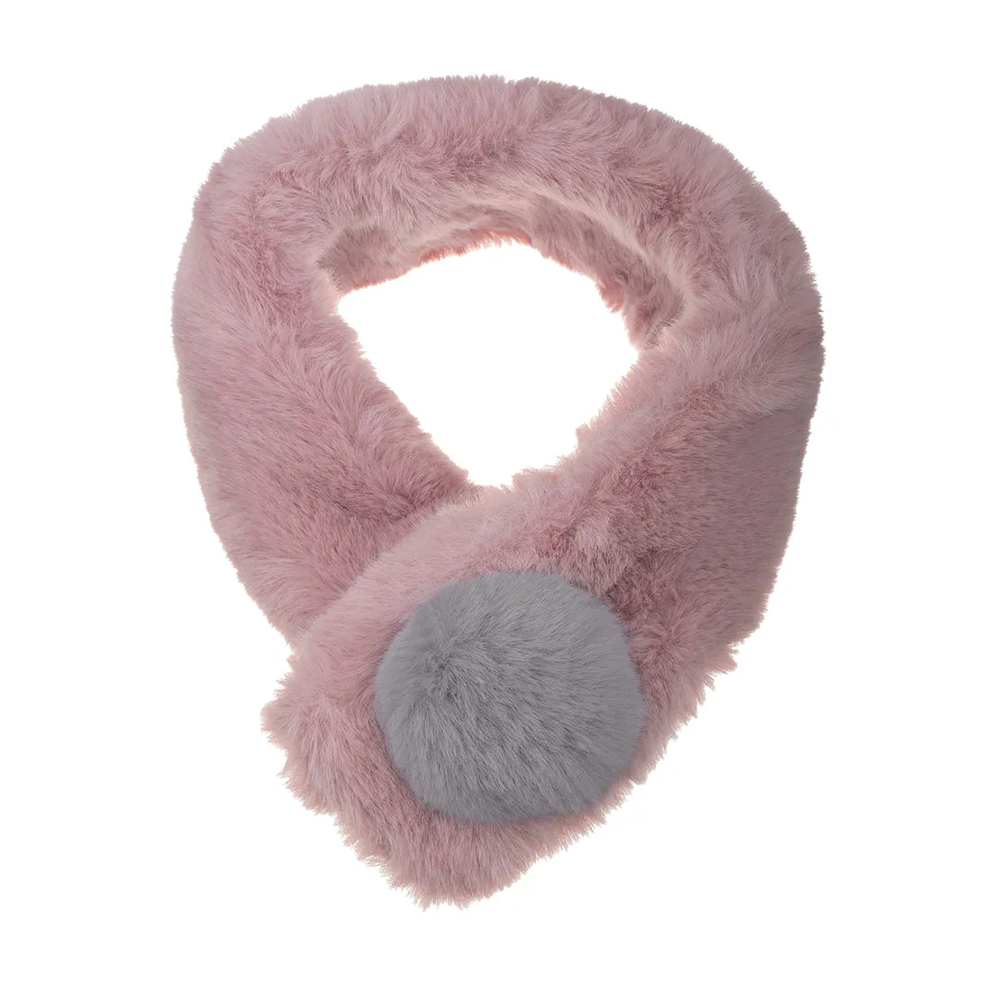 Fluffy Faux Fur Hairball Collar Solid Plush Neck Wrap Winter Warmer sold by Allegra K