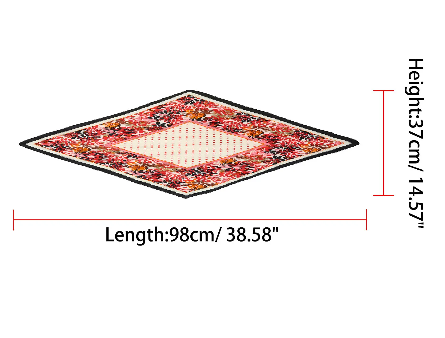 Polka Dot Floral Pleated Rhombus Head Wraps Scarves Neckerchief sold by Allegra K product image thumbnail 3