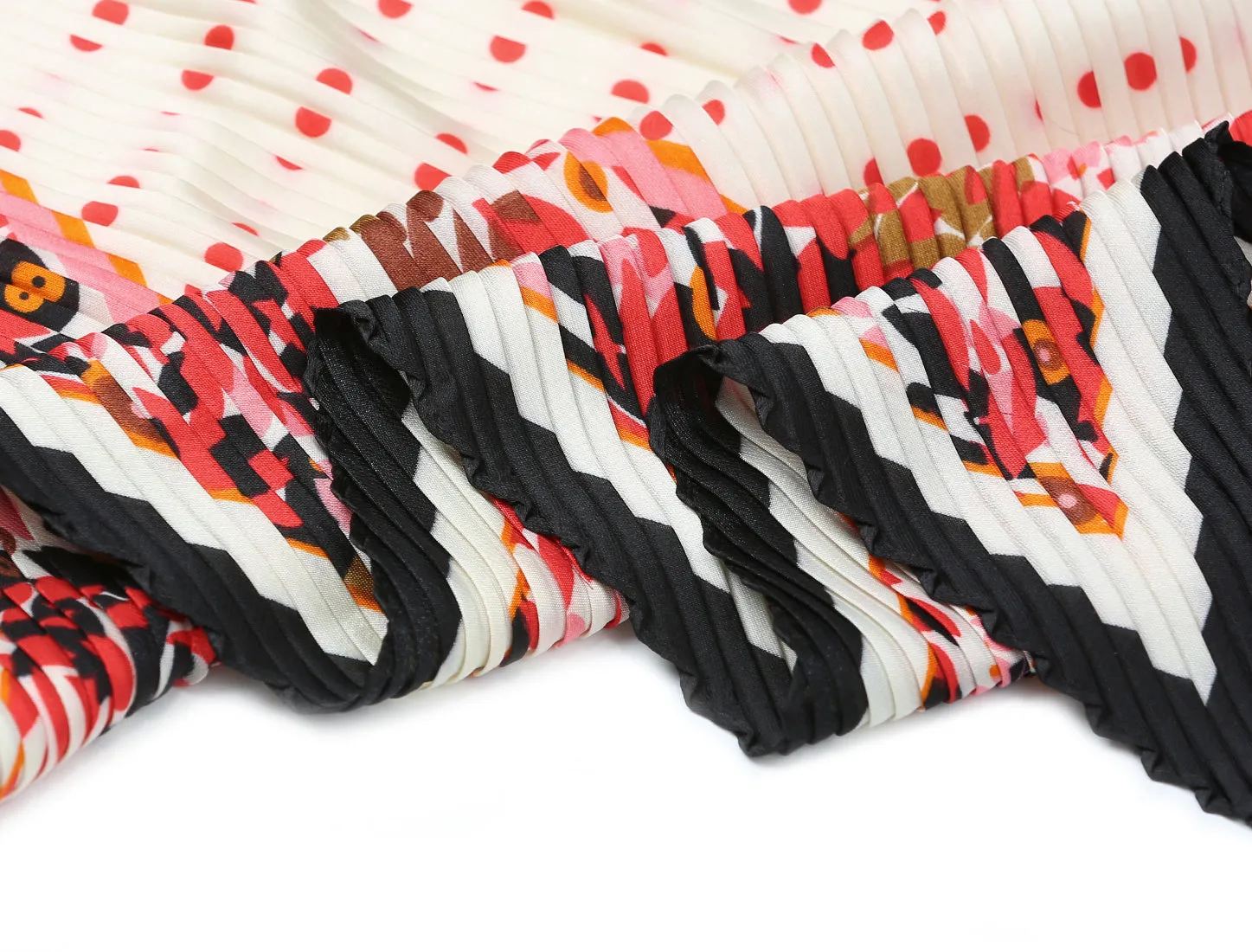 Polka Dot Floral Pleated Rhombus Head Wraps Scarves Neckerchief sold by Allegra K product image thumbnail 4