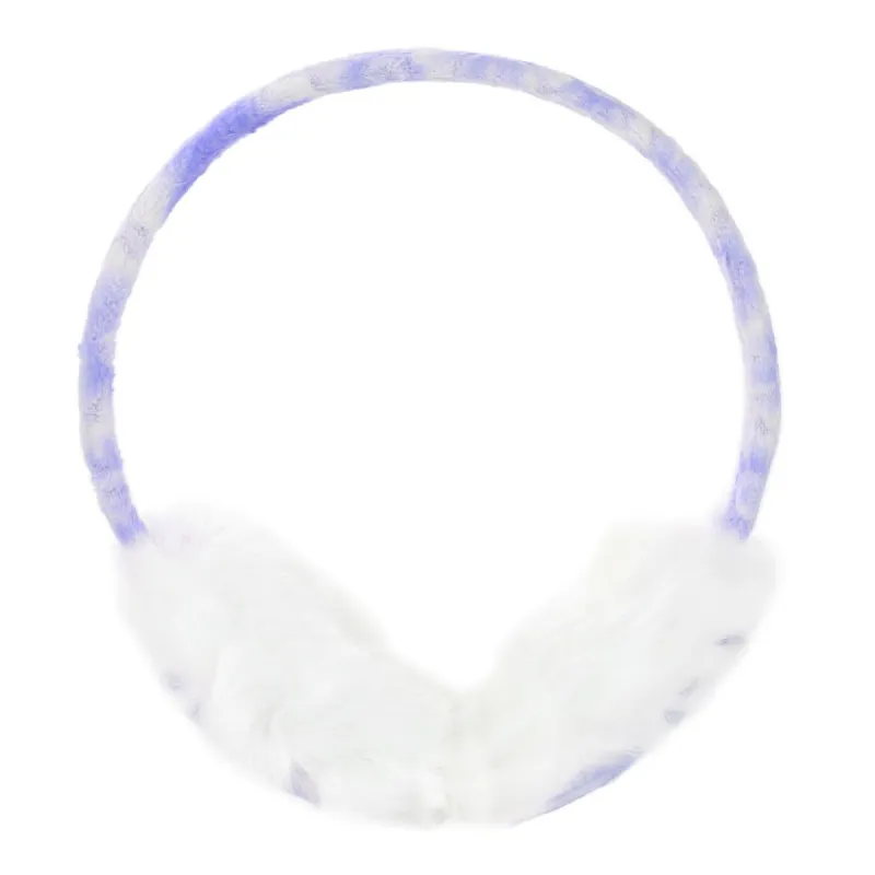 White Faux Fur Flower Ear Cover Warmer Knitted Plush Pad Earmuffs made by Allegra K
