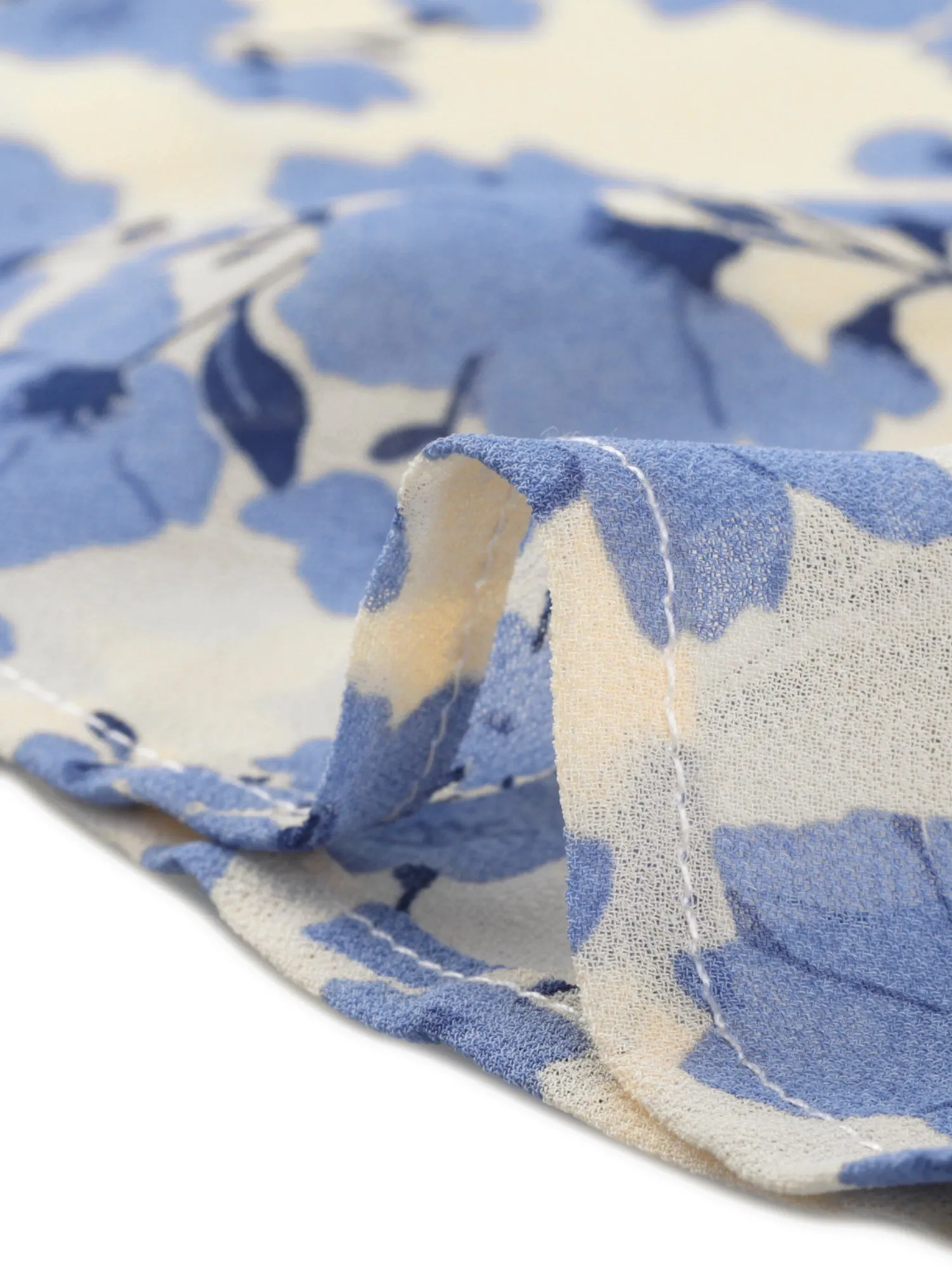 Floral Peasant Blouse Puff Sleeve Pleated Front V Neck Ruffles Tops sold by Allegra K product image thumbnail 4