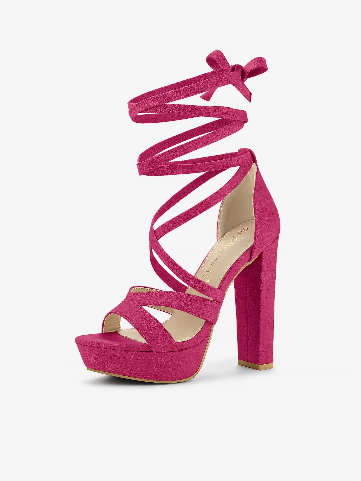 Lace Up Platform Chunky High Heel Sandals sold by Allegra K