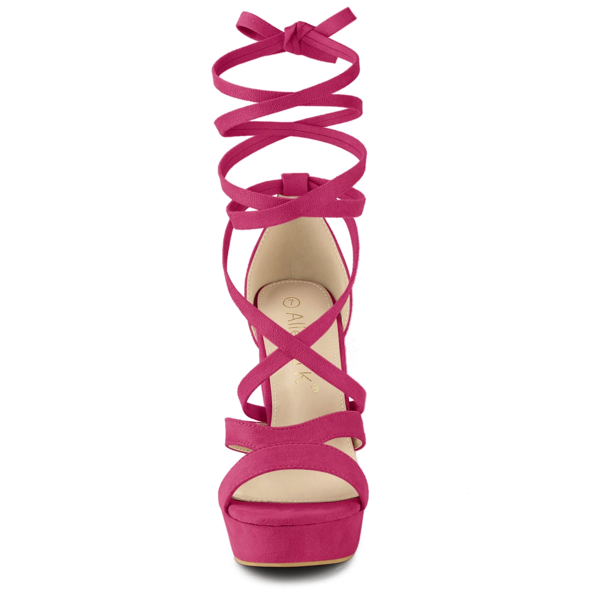 Lace Up Platform Chunky High Heel Sandals sold by Allegra K product image thumbnail 3