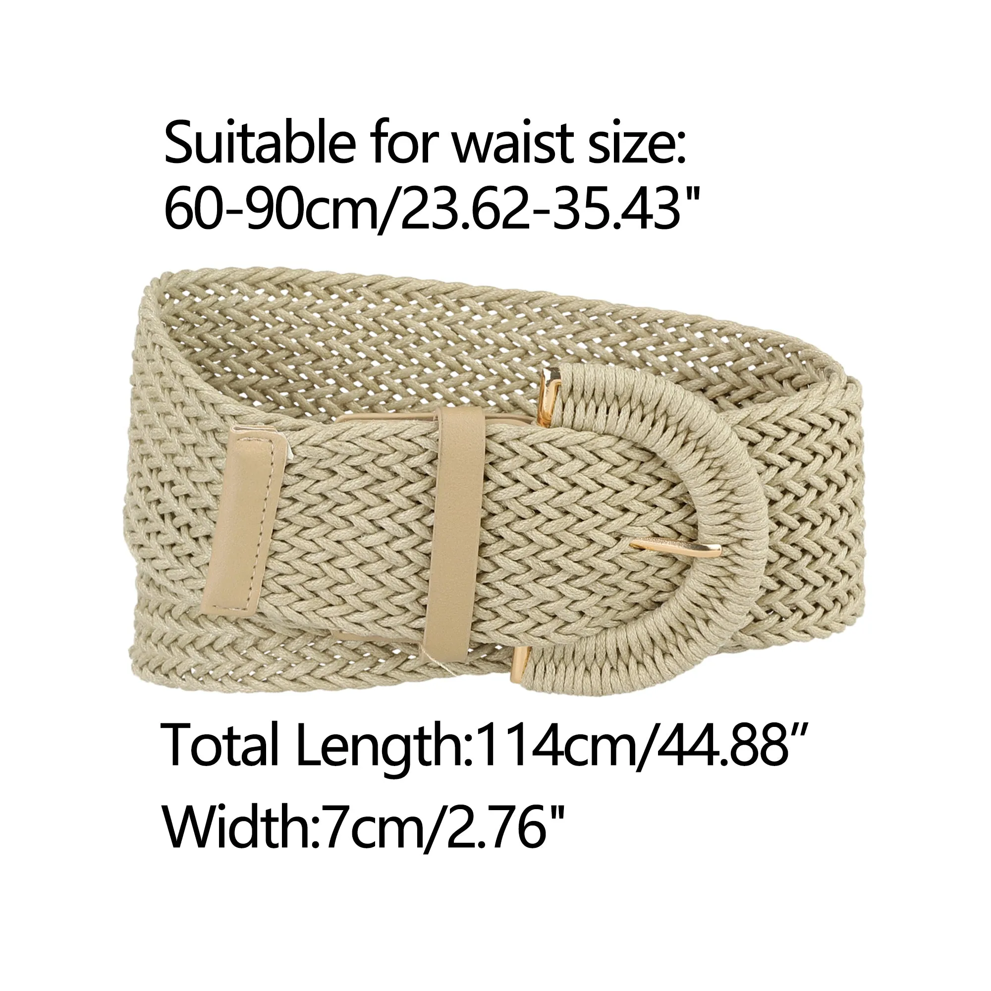 Wide Woven Waist Braided Belts Dress Chunky Buckle sold by Allegra K product image thumbnail 3