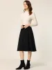 Faux Suede High Waist Swing Flared Midi Casual Skater Skirt sold by Allegra K