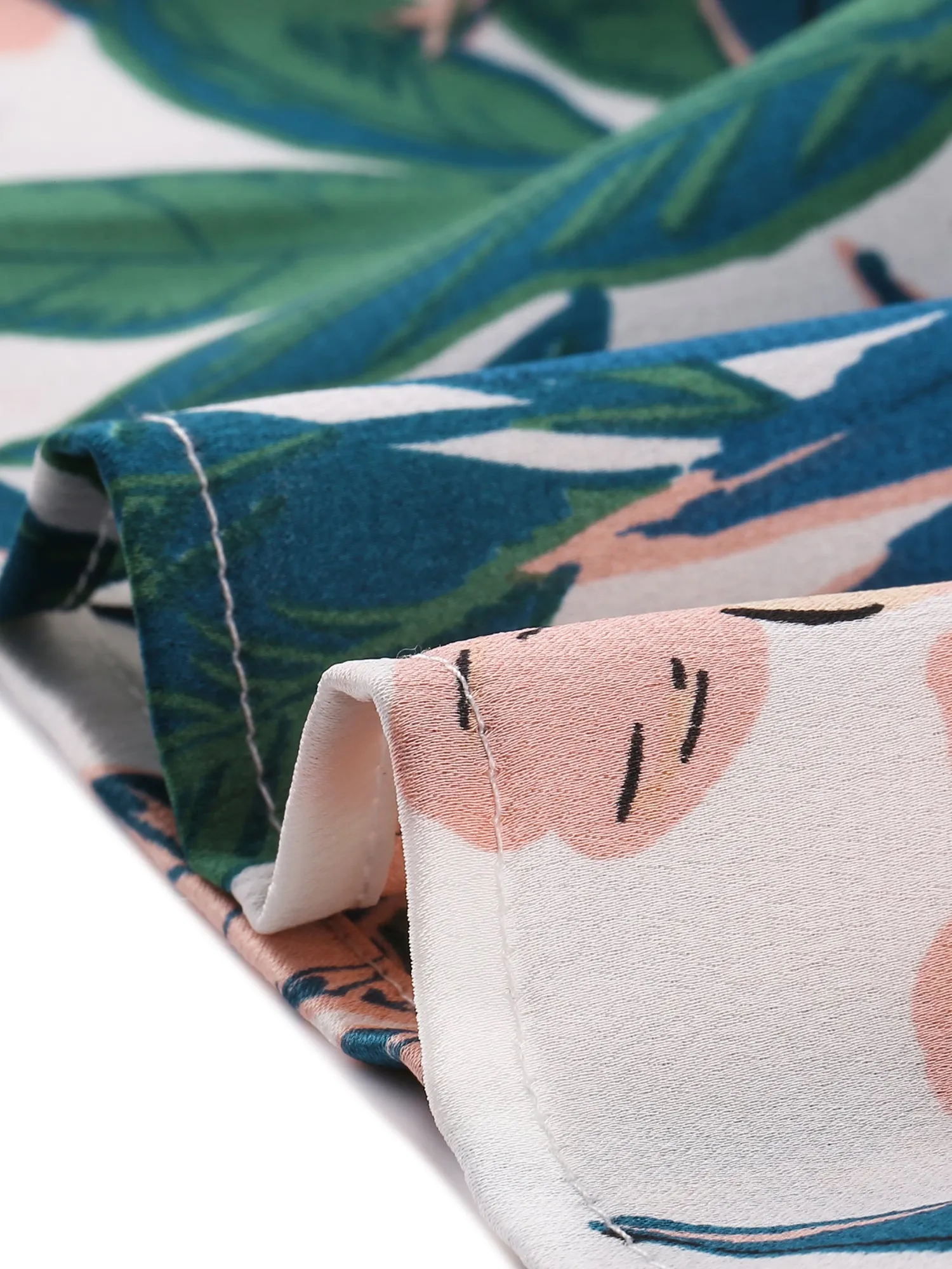 Sleeveless Floral Satin Tropical Hawaiian Belted Summer Dress Sundress sold by Allegra K product image thumbnail 3